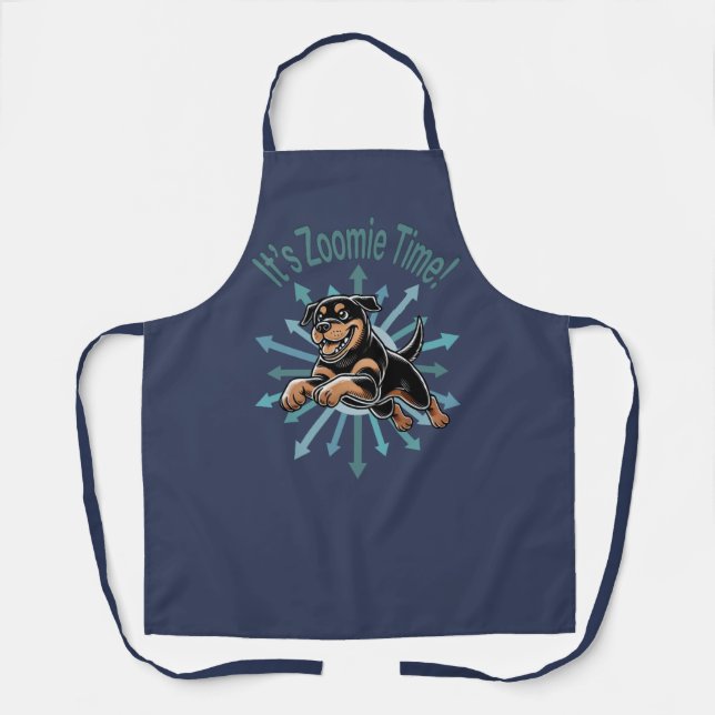 It’s Zoomie Time Rottweiler Apron (Front)