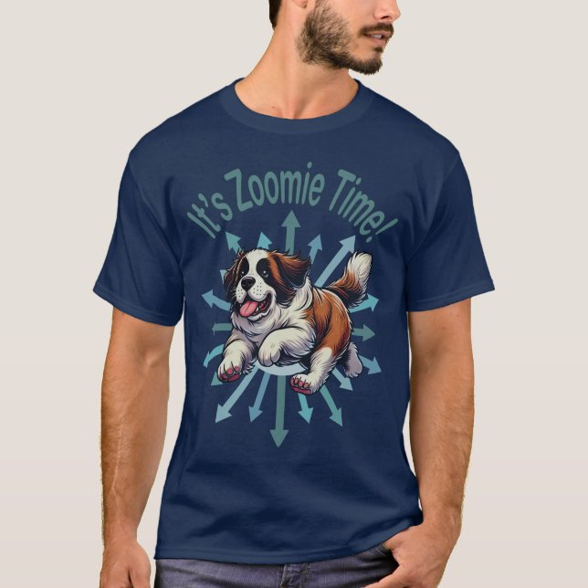 It’s Zoomie Time Saint Bernard T-Shirt (Front)