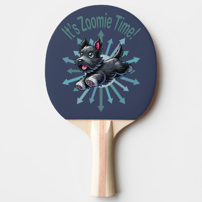 It’s Zoomie Time Scottish Terrier Ping Pong Paddle (Front)