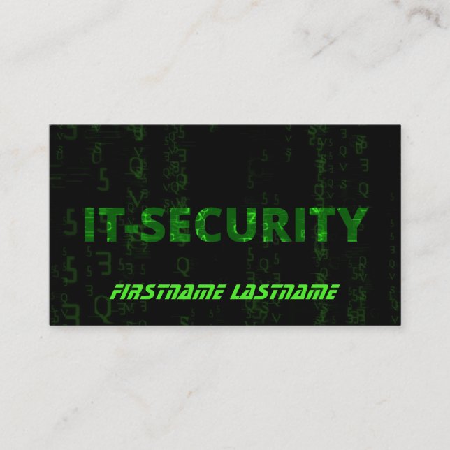 IT-Security cybercrime cybersecurity specialist Business Card (Front)