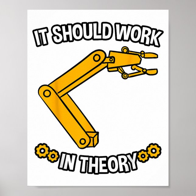 It Should Work In Theory Tshirt Robotics Engineer  Poster (Front)