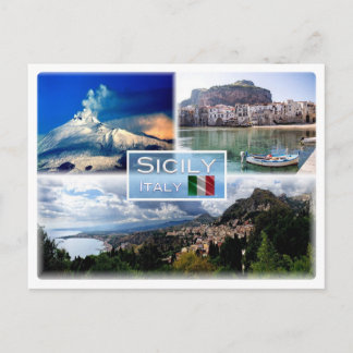 IT Sicily - Etna Volcano - Cefalu' - Taormina - Postcard