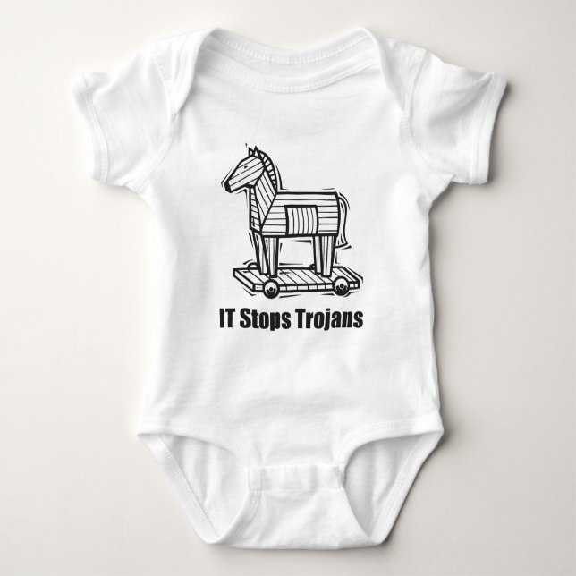 IT Stops Trojans Baby Bodysuit (Front)