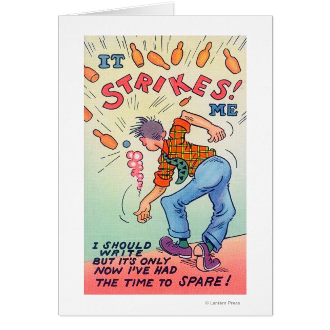 It Strikes Me, Cartoon Man Bowling (Front)