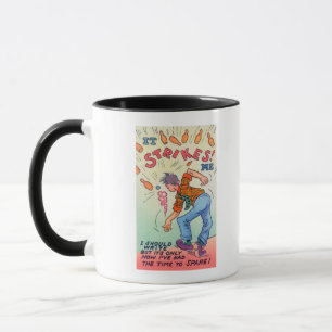 It Strikes Me, Cartoon Man Bowling Mug
