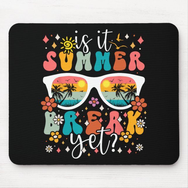 It Summer Break Yet Retro Groovy Happy Last Day Of Mouse Pad (Front)