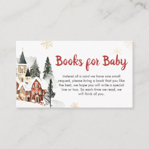It Take a Village Winter Baby Shower Book for Baby Enclosure Card