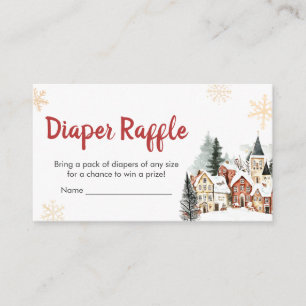 It Take a Village Winter Baby Shower Diaper Raffle Enclosure Card