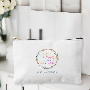 "It Takes a Big Heart" Floral, Gift for Teachers Accessory Pouch