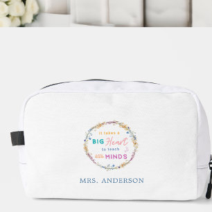 "It Takes a Big Heart" Floral, Gift for Teachers Dopp Kit