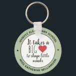 It Takes a Big Heart Teacher Appreciation Custom Key Ring<br><div class="desc">It take a big Heart Custom Teacher Appreciation Personalised Gifts!</div>