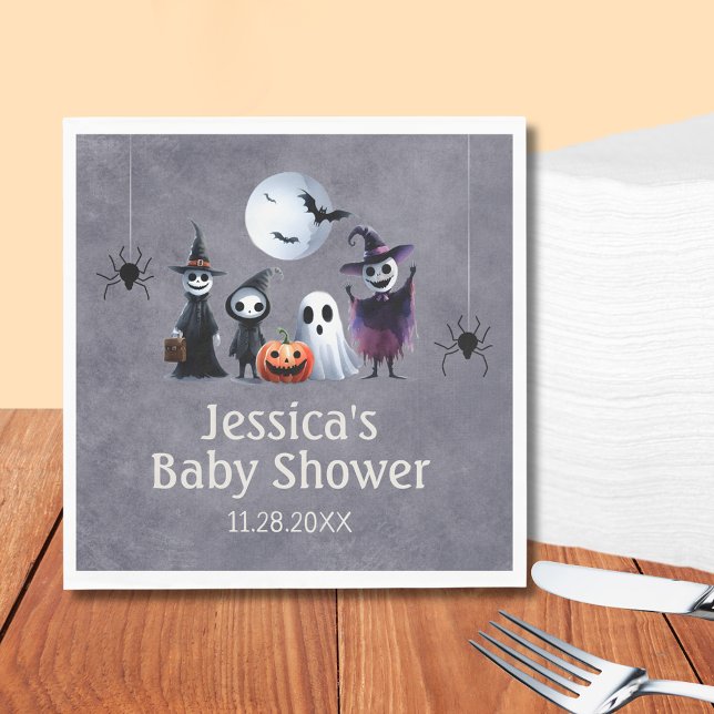 It Takes A Haunted Village Halloween Baby Shower Napkin (It Takes A Haunted Village Halloween Baby Shower Napkins)