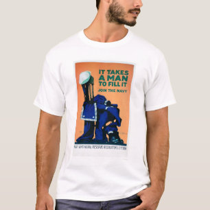 It Takes a Man to Fill a Uniform - Navy (US02289A) T-Shirt