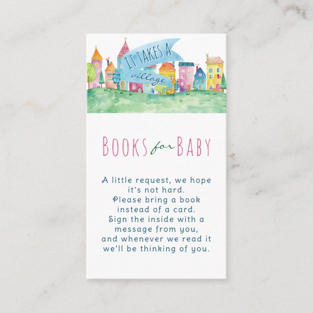 It Takes A Village Adoption Foster IVF Baby Shower Enclosure Card (Front)