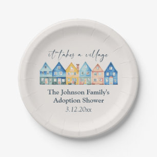 "It Takes A Village" Adoption / Foster Shower Paper Plate