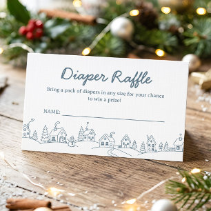 It Takes a Village Baby Shower Diaper Raffle Card