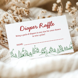 It Takes a Village Baby Shower Diaper Raffle Card