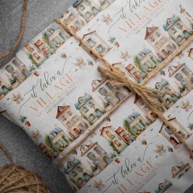 It Takes a Village Baby Shower Wrapping Paper (It Takes A Village Gift Wrap)