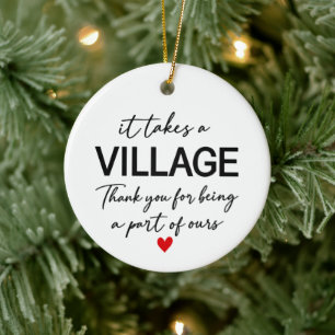 It Takes a Village Christmas Ornament, Thank You G Ceramic Tree Decoration