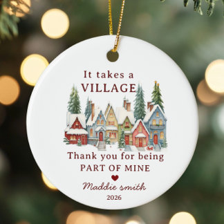 It Takes a Village Christmas Thank You Gift 2026 Ceramic Tree Decoration