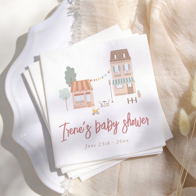 It Takes A Village Hand Drawn Baby Shower Napkin (Creator Uploaded)