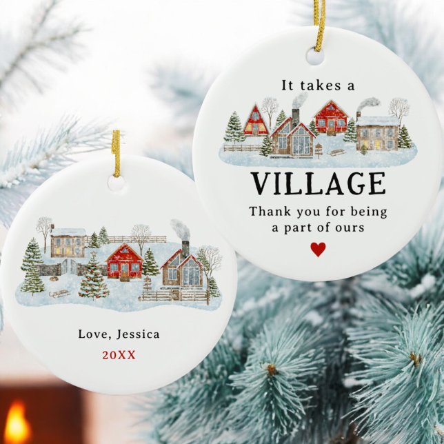 It Takes a Village Helper Thank You Gift Ceramic Tree Decoration (Creator Uploaded)