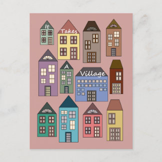It Takes a Village Invitation Postcard