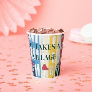 It takes a Village Modern Craft Baby Shower Paper Cups