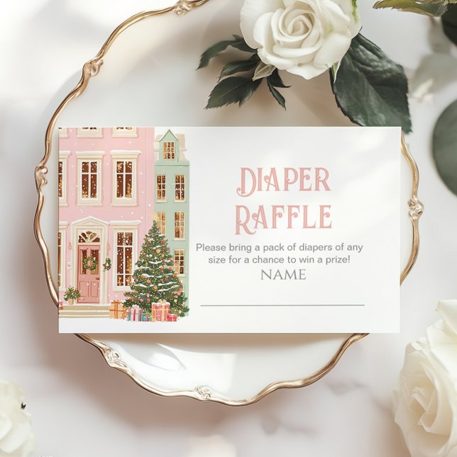 It takes a Village Pink Houses Diaper raffle Enclosure Card (Creator Uploaded)