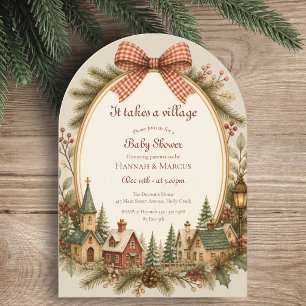 It takes a Village Rustic Winter Baby Shower Invitation
