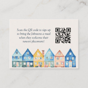 "It Takes a Village" Shower Meal Train QR code Enclosure Card