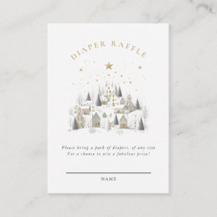 It Takes A Village Snowy Whimsical Baby Shower  Enclosure Card