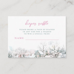 It Takes a Village Stork Baby Shower Diaper Raffle Enclosure Card