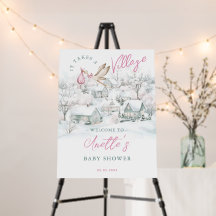 It Takes a Village Stork Baby Shower Welcome Sign