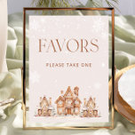 It Takes a Village Winter Baby Shower Favours Poster<br><div class="desc">This item with a gingerbread house theme and a creates a charming and cosy winter wonderland scene. The item features a delightful,  whimsical village of gingerbread houses dusted with “snow” icing,  surrounded by delicate snowflakes. The colour palette is soft and inviting,  using neutral winter tones. Matching items available.</div>