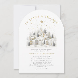 It Takes a Village Winter Baby Shower  Invitation