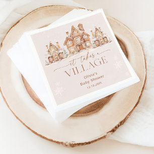 It Takes a Village Winter Baby Shower Napkin