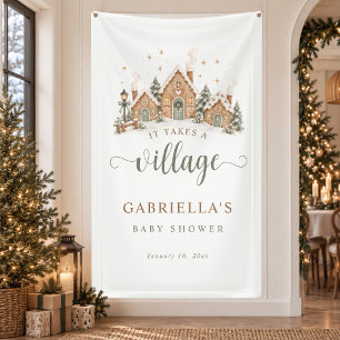 It Takes a Village Winter Baby Shower Welcome Banner