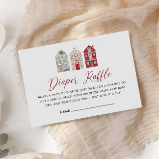 It Takes a Village Winter Christmas Baby Shower Enclosure Card