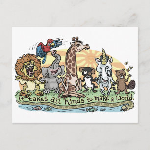 It Takes All Kinds to Make a World Postcard