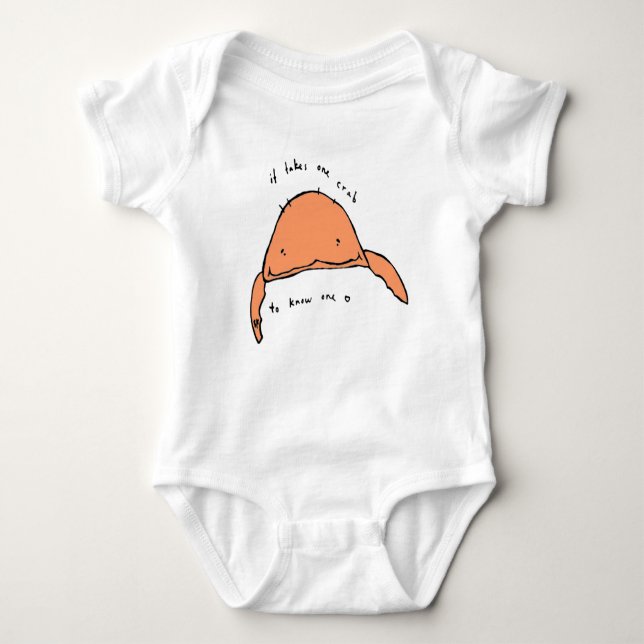 it takes one crab to know one baby bodysuit (Front)