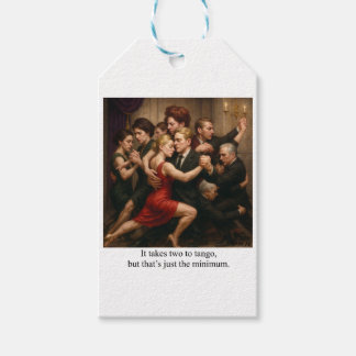 It takes two to tango, but that’s just the minimum gift tags