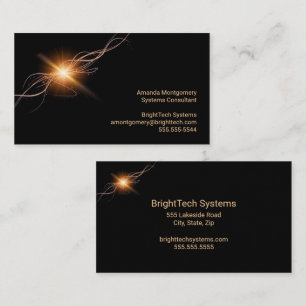 IT, Technical Consultant, Bold Light Burst Black Business Card
