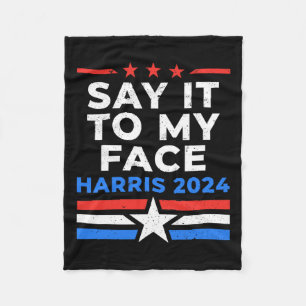 It To My Face Cat Lady Voting Harris Walz Fleece Blanket