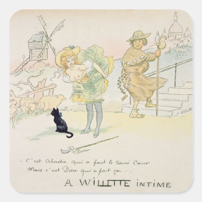 'It was Abadie who made the Sacre-Coeur, but God m Square Sticker (Front)