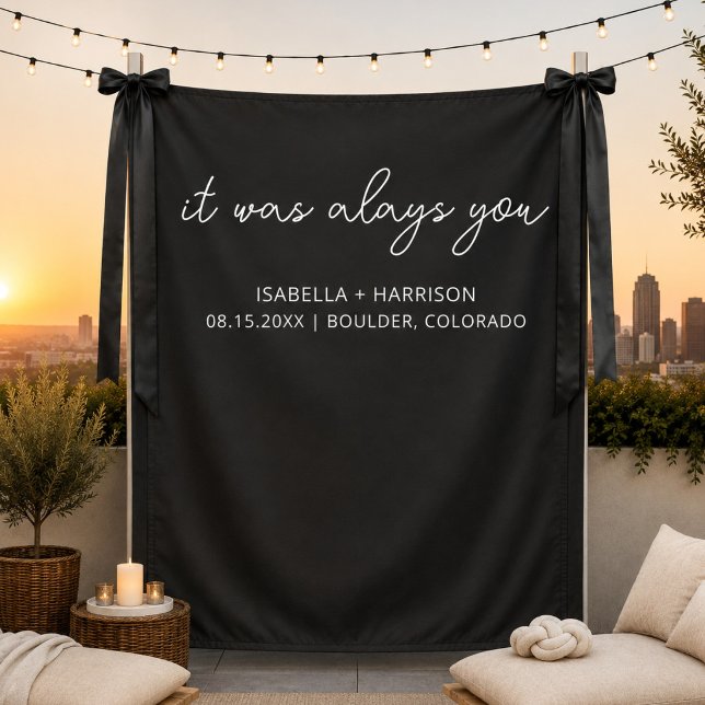 It Was Always You Custom Wedding Reception Decor Tapestry (Creator Uploaded)