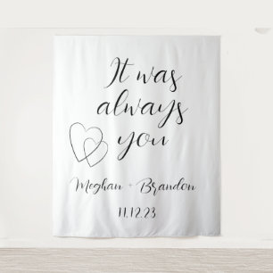 It Was Always you minimalist Quote Wedding Simple Tapestry
