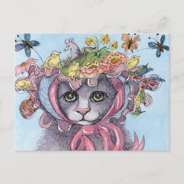 It was her Easter bonnet entry Holiday Postcard (Front)