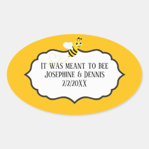 It was meant to bee Wedding Favour Bridal Shower Oval Sticker