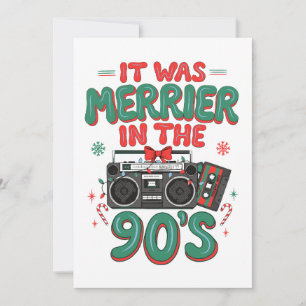 It Was Merrier In The 90's Christmas Retro Xmas Invitation